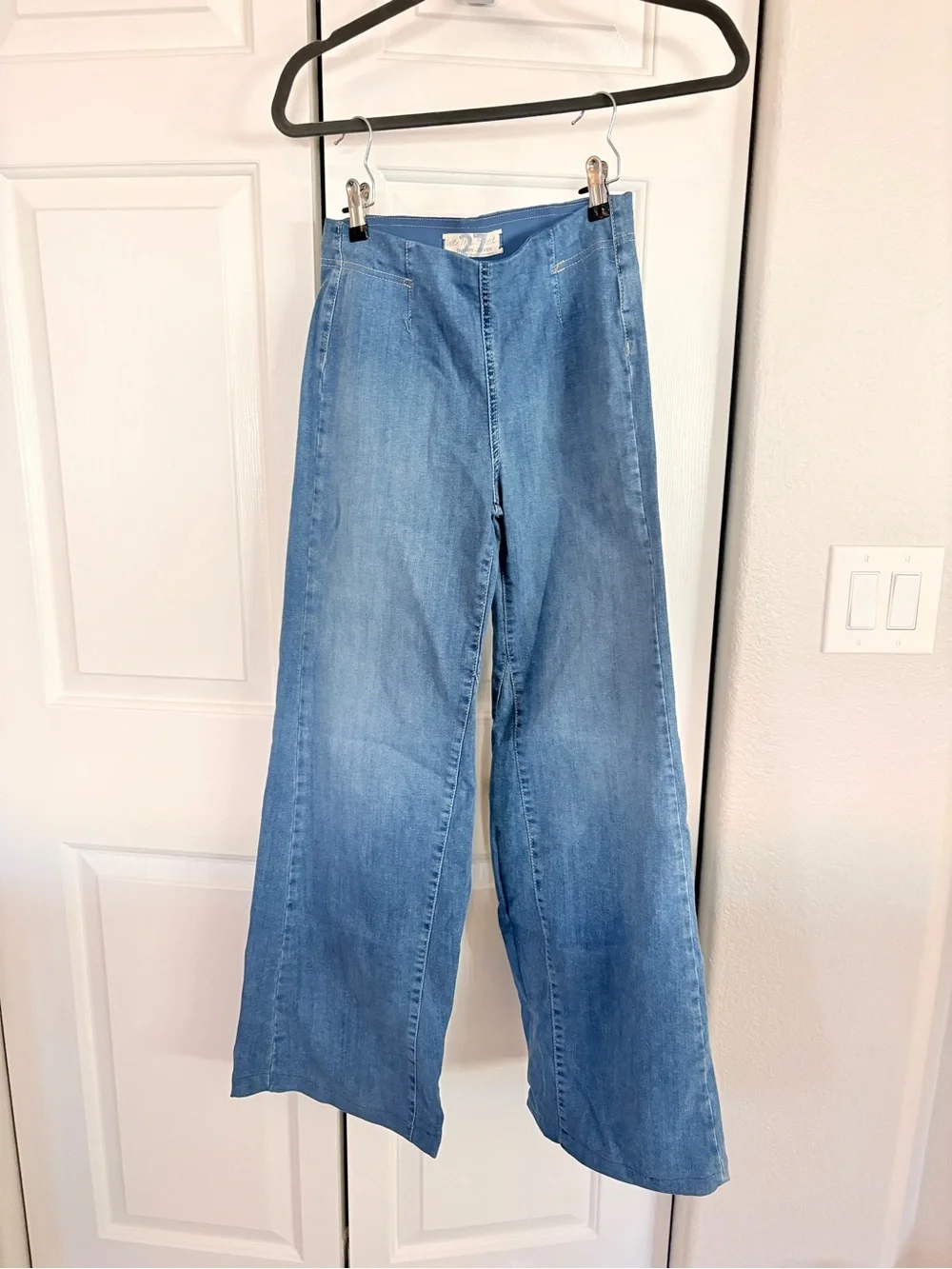 Free People Light Blue Wide Leg Denim Jeans